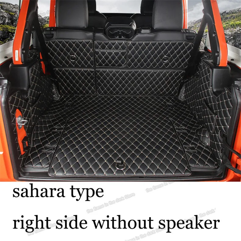 leather car trunk mat cargo liner for jeep wrangler 2018 2019 2020 JL  luggage boot carpet accessories rubicon sahara 2021 2022|Interior  Mouldings| - AliExpress