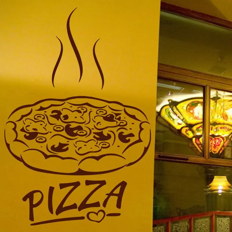 Pizza Decal Restaurant Sticker Posters Vinyl Wall Decals Pegatina Quadro Parede Decor Mural Pizza Sticker