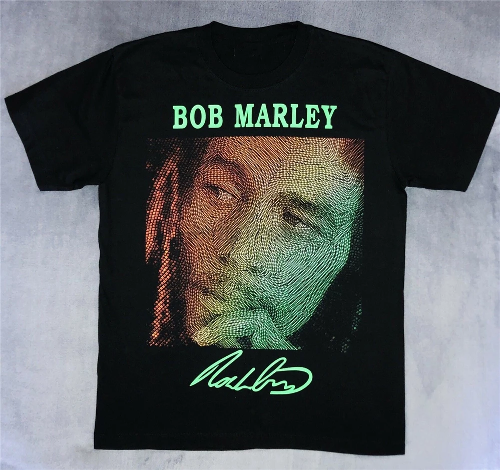 Bob Marley Rock Chang M Short Sleeve 100% Cotton Rasta Colors Black T Shirt Rare Custom Printed Tee | Мужская одежда
