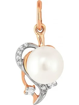 

Примаэксклюзив pendant with pearls and cubic zirconia in red gold