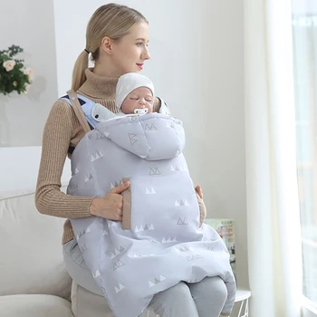 

Baby Carrier Cloak Printing Cloak Going Out Windproof Waterproof Autumn Winter Two Season Universal Velvet