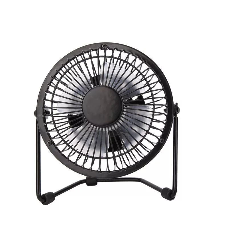 

4-Inch Iron Art USB Computer Small Fan Brushless Motor Office Desk Surface Panel Desktop Mute Metal Mini Fan