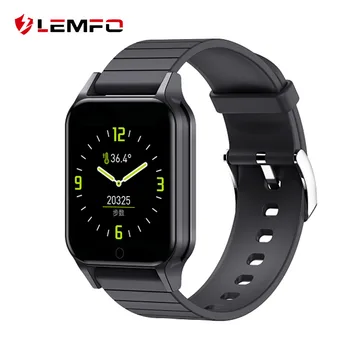 

LEMFO 2020 T96 Body Temperature Monitoring Smart Bracelet Heart Rate Monitor Smart Watch Men For Android IOS Phone Smartwatch