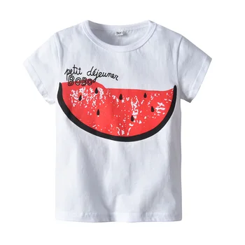 

New summer children's boys and girls watermelon cotton T-shirts printing round neck short-sleeved clothing