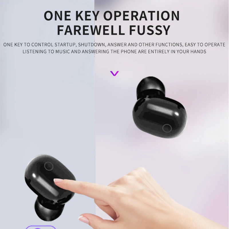 DT-8 TWS сенсорные bluetooth-наушники с отпечатком пальца, HD стерео беспроводные наушники, игровая гарнитура с шумоподавлением