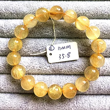 

natural crystal gold hair crystal bracelets men's and women's hair gold titanium crystal Huang Fajing string bracelet