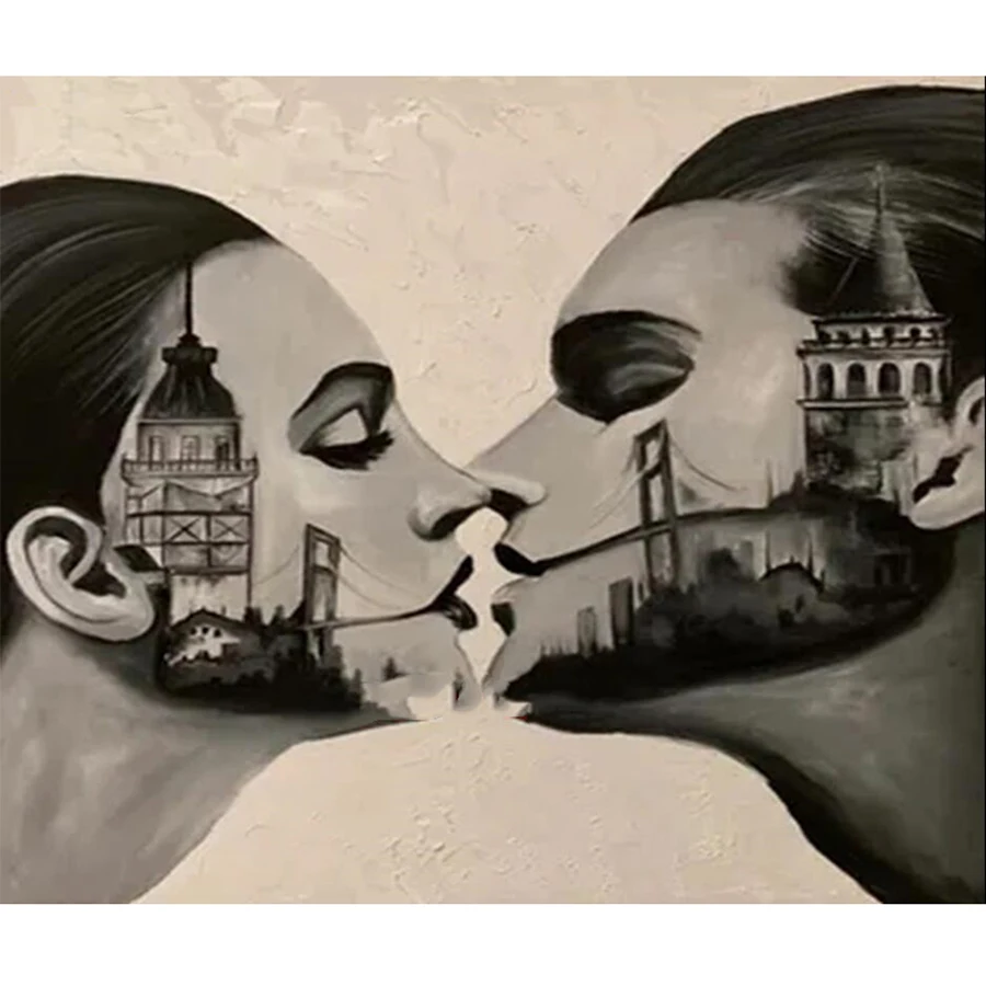 Алмазная 5D Вышивка сделай сам черно-белая картина с изображением моста геев