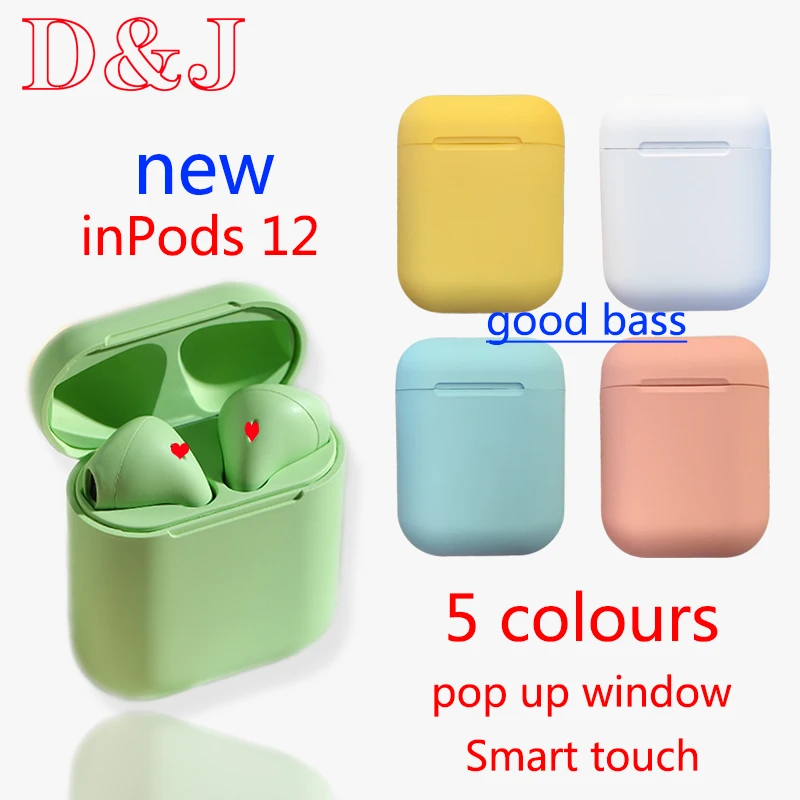 

Bluetooth Earphone InPods 12 5.0 TWS HIFI Stereo Sport Mini Wireless Earbuds Headset With Mic For All Smart Phone Pk i100 i200