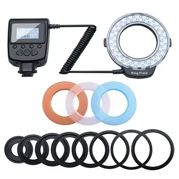 

Macro LED Ring Flash Llight with 8 Adapter Ring For Nikon Canon Pentax Olympus Panasonic Camera DSLR Camera