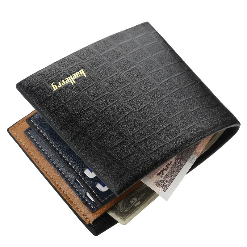 

New Men's Wallets Short Crocodile Pattern Vintage Wallet for Men Simple Fashion Horizontal Creative Card Holder Money Bag Purse