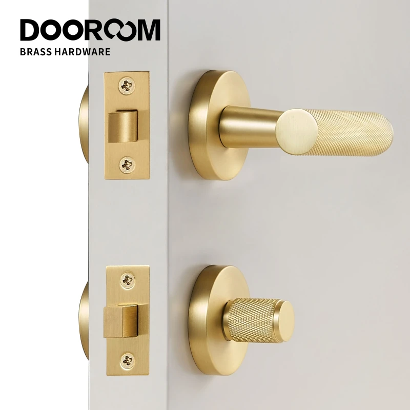 DOOROOM латунный накатанный Рычажный фиксатор для большого пальца с поворотным