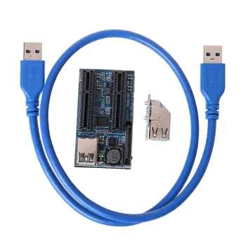 

Add On Card PCIE Riser Card Adapter PCI Express USB 3.0 Raiser Riser PCI-E Extender PCIE X1 to Dual Port PCI E X4 Expansion Card
