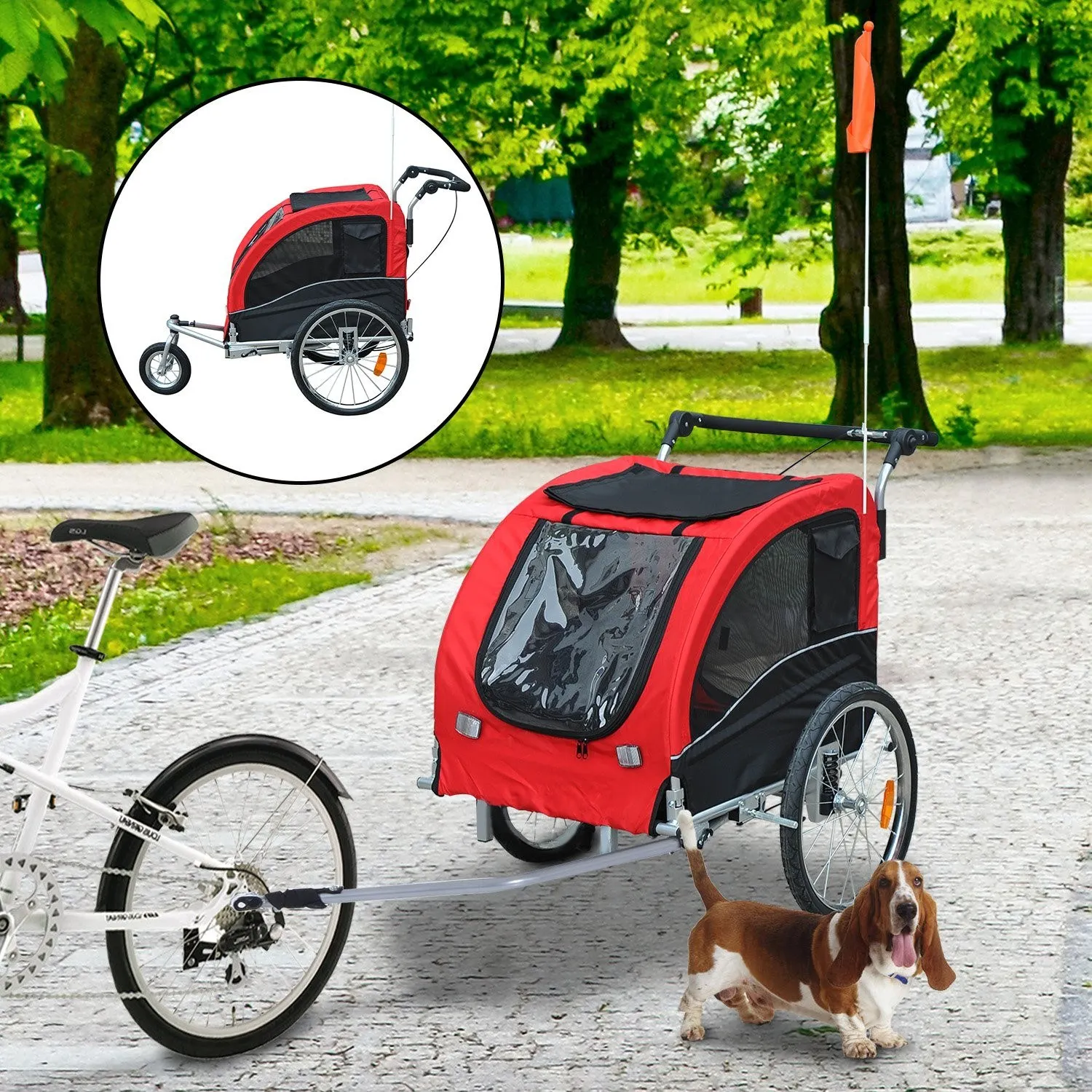 dog bike trailer with suspension