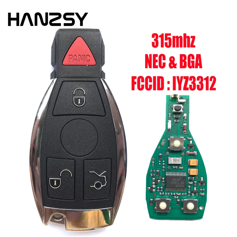 3+1/4 Buttons 315Mhz Remote Key For Mercedes C230 C240 C280 C30 AMG 2002 2003 2004 1998-2005 NEC/BGA Smart Key