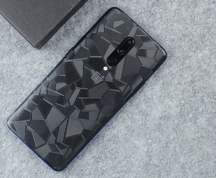 3D Triangle Pattern For Oneplus 7 7T 7Pro Back Film Thin Screen Protector Protective Sticker Paster Rear Decorative Film