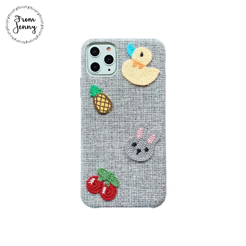 From Jenny с плюшевой подкладкой с принтом в виде персонажей из мультфильма для iPhone 11 Pro x xr xs max 6 6s 7 8 Plus простой, маленький, телефон Мягкий защитный чехол