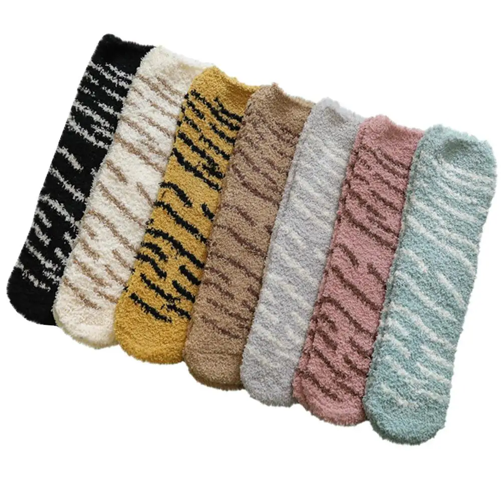 7 пар женщин мода кошка отпечаток когтя утолщение хлопок коралловые носки#5N25