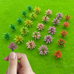 Buisson de fleurs à l'échelle HO, 10 pièces, plantes vertes de forêt, parc de construction, aménagement paysager Miniature 1:87/1:100 