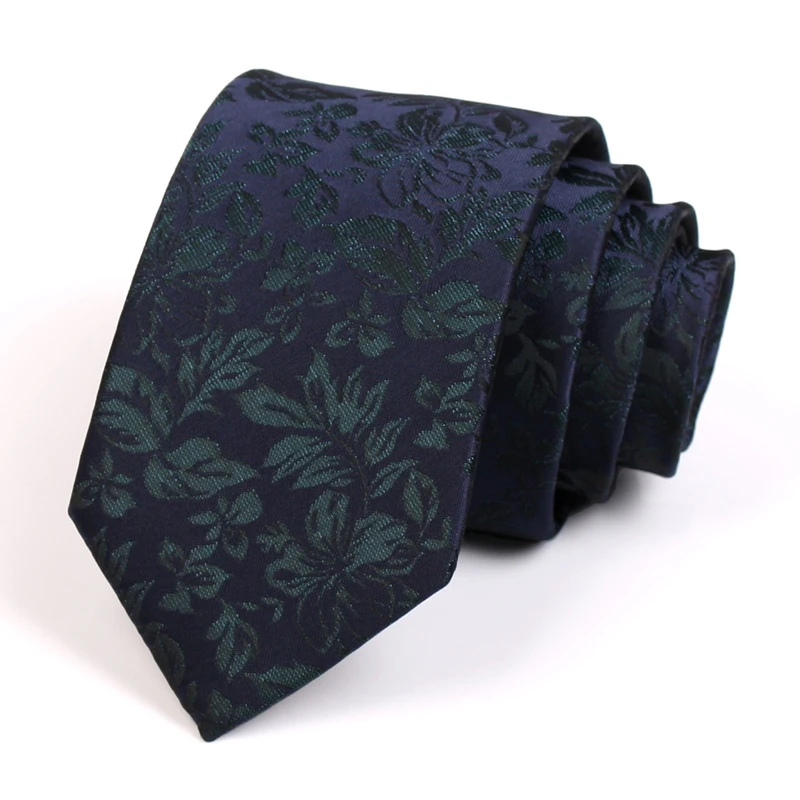 

High Quality 7CM Navy Blue Tie Gentleman Luxury Ties Male Fashion Formal Tie For Men Business Suit Work Necktie With Gift Box