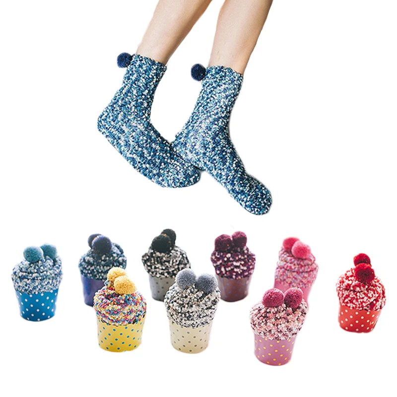 Зимние теплые носки для женщин, коралловые бархатные женские пушистые носки, японские милые рождественские носки, подарки на год, теплые носки