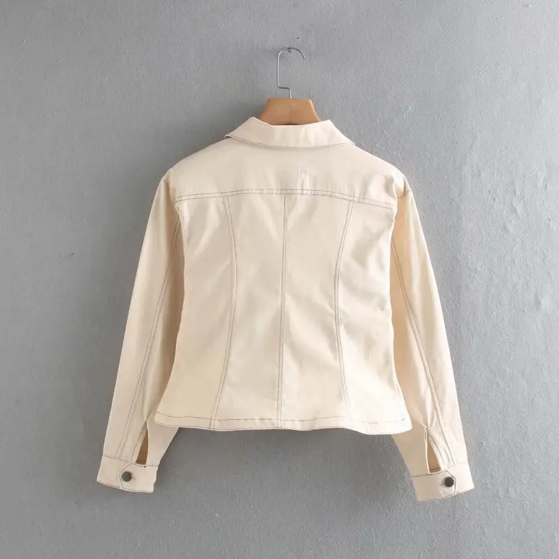 

Western Style WOMEN'S Dress 2019 Spring And Autumn New Style Short Fold-down Collar Open Wire Jacket Women's