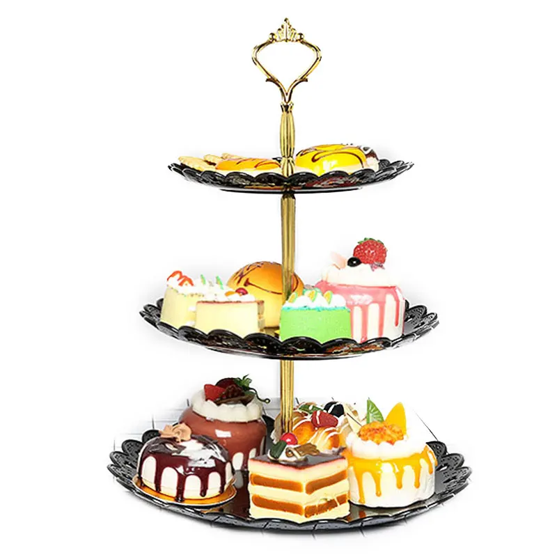 Piatto di Frutta Alzatina Alzata per Torta a 3 Piani per Frutta Candy десерт, капкейк rastrelliera per Verdure Свадьба& Дом