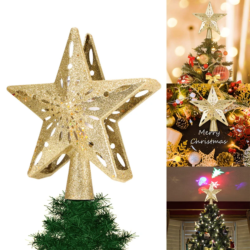 Новейшая Праздничная Рождественская елка светодиодный Звездный сценический свет вращающийся Снежинка лазерный проектор лампа сказочная Рождественская елка верхние украшения