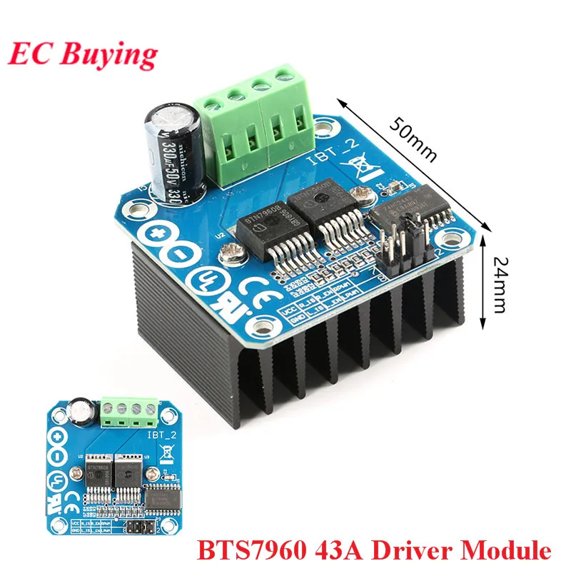 BTN7960 BTS7960 43A High-power Motor Drive Module 74HC224 H-bridge Semiconductor Refrigeration Smart DIY Car Drive Control afbeelding