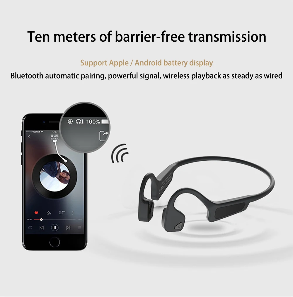 Костная проводимость Bluetooth гарнитура Беспроводные, для спорта, бега Игровые наушники с микрофоном стерео громкой связи открытый для Xiaomi huawei