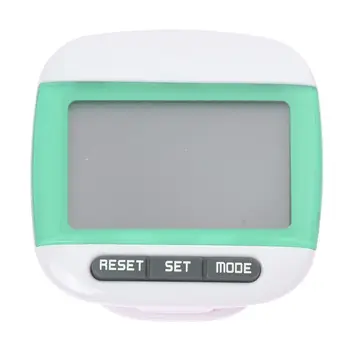 

New Multi-function Pedometer Distance Calorie Counter 5 Steps Buffer Error Correction Large LCD Display with Belt,Green
