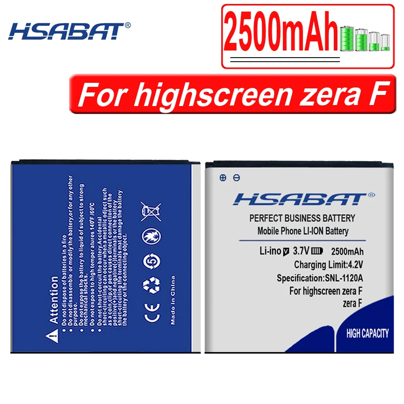 Аккумулятор HSABAT 2500 мА · ч для батареи высокого качества zera F rev.s с номером
