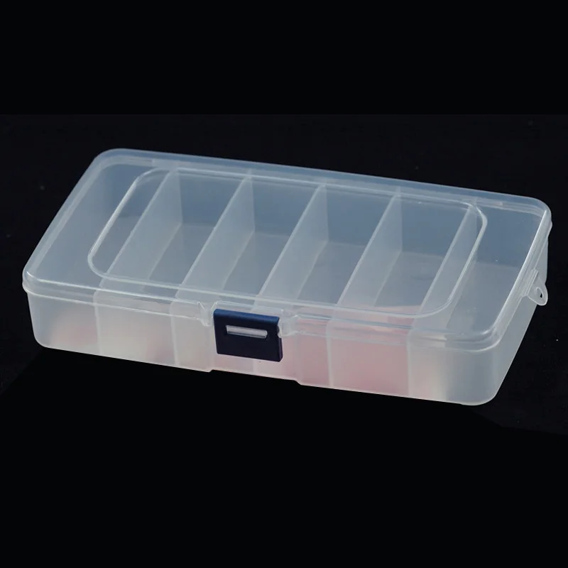 

6-grid Compartment Rectangular Transparent Plastic Screw Storage Box Case