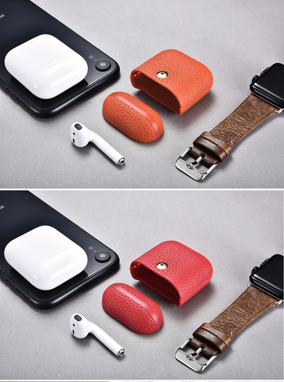 Для Apple Airpods 2 кожаный чехол Съемная серия для Airpods дизайн защитные наушники аксессуары чехол