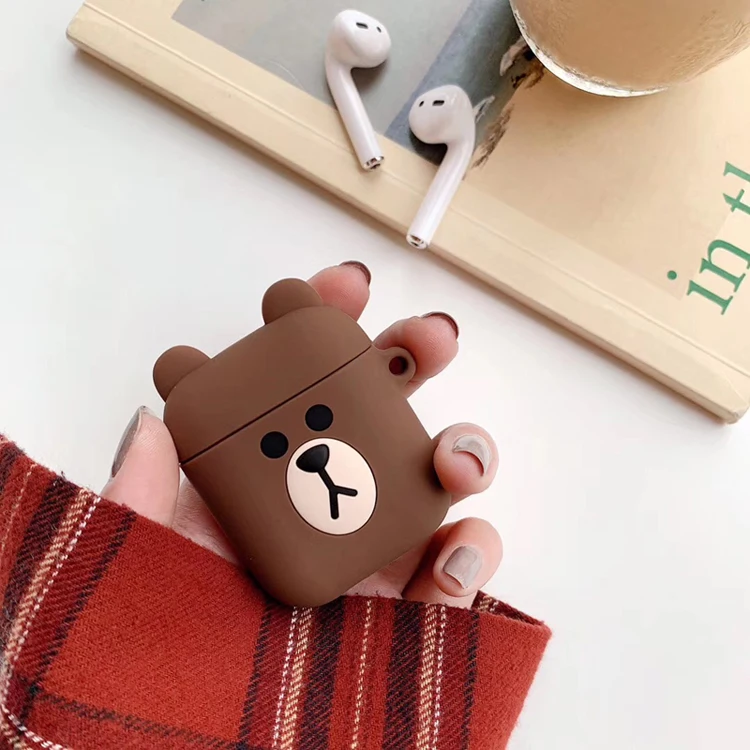 Super cute 3D Stitch cartoon silicone protection ring lanyard Wireless Earphone Charging case for AirPods 1 2 Bluetooth cover - Цвет: 17