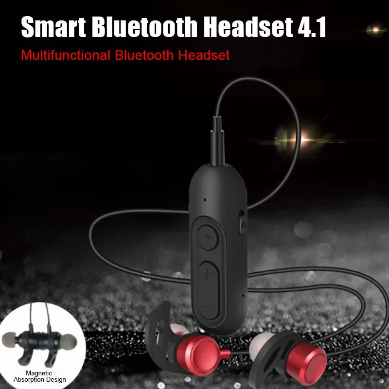 Нагрудный зажим Bluetooth гарнитура приемник Спорт стерео Водонепроницаемый