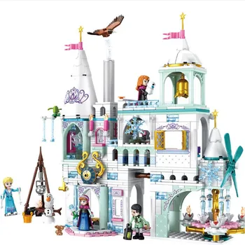 

4 In 1 Elsa Anna Arendelle Castle 41167 Cinderella Ice Castle Building Blocks Bricks Princess Lepining Girl Friends Toy