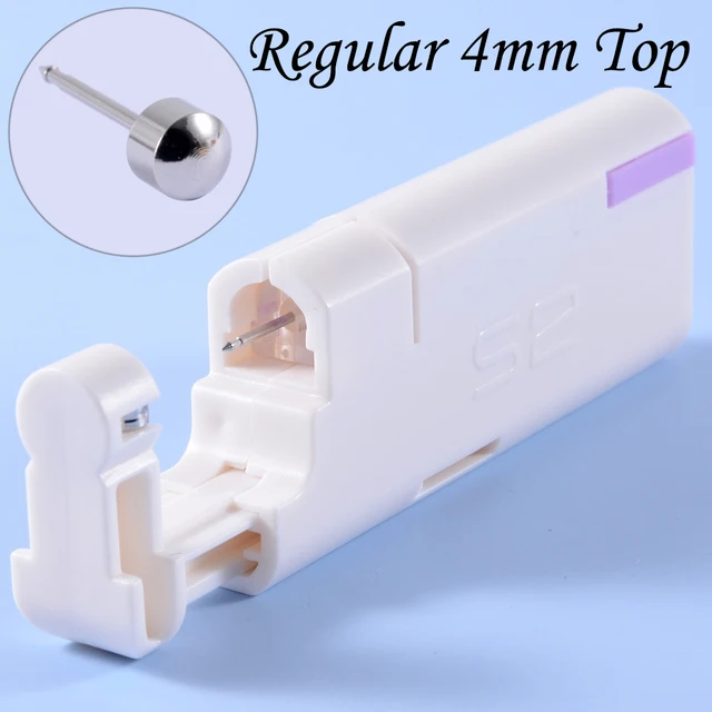 2PCS Ear Nail Gun Disposable Aseptic Household Ear Piercing Gun Portable Ear Piercing Gun Group Sterilized Ear Piercing Unit Pair Silver Moon