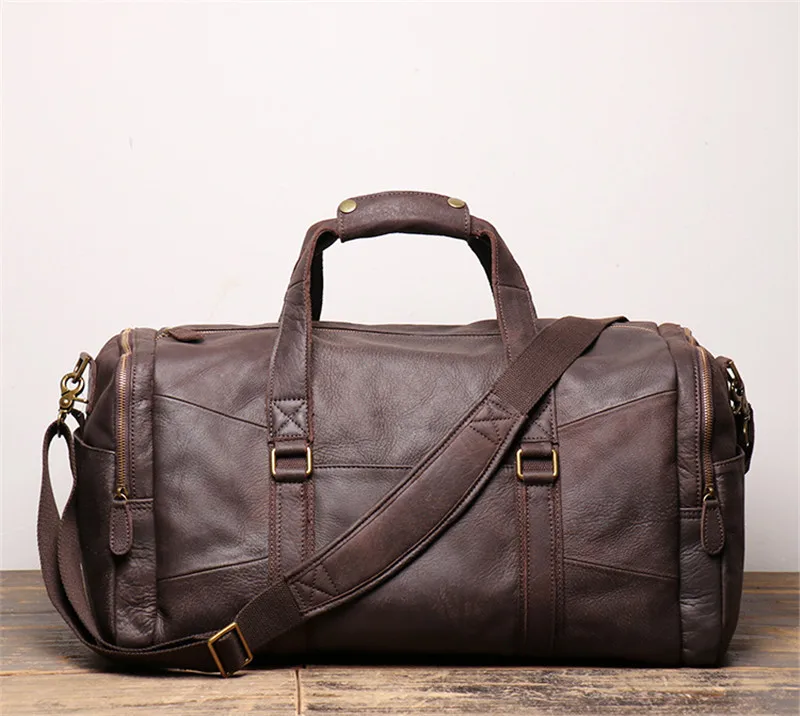 Waliicorners Highend Large Vintage Genuine Leather Business Men Travel Bags Shoulder Messenger Duffle Bag 40 13007883247_1180834914