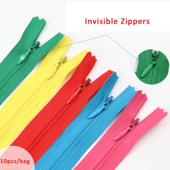 

10pcs Invisible Zippers Nylon Coil Zipper Tailor 15cm 28cm 35cm 40cm 45cm 50cm 55cm 60cm For Handcraft Sewing Cloth Accessorie