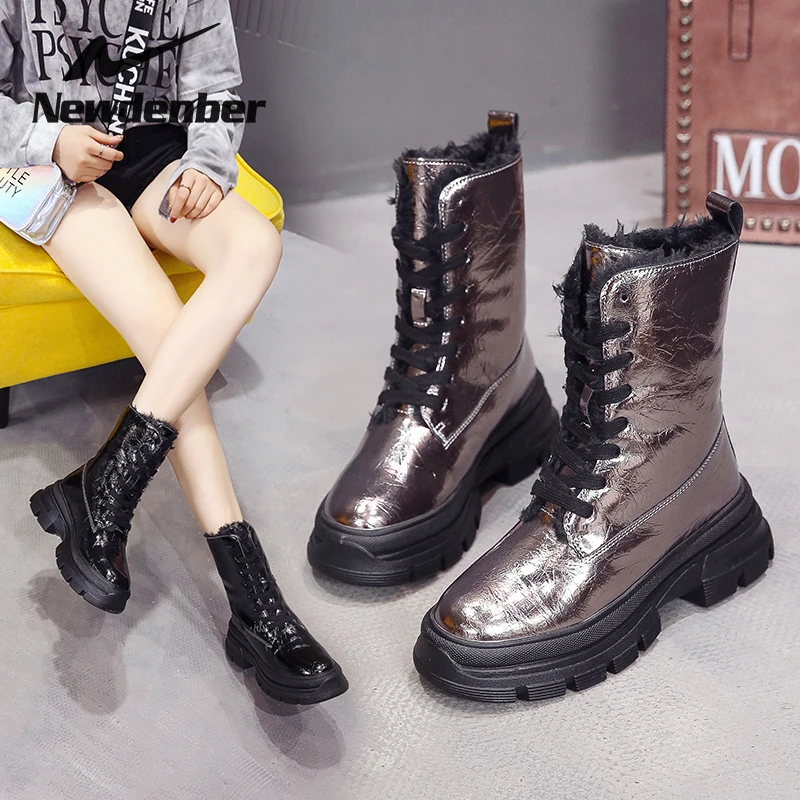 Boots Female Women Shoes Ankle 2020 New Winter Thick Short Boots Motorcycle Boots Super Warm Snow Boots Botas Plush Booties