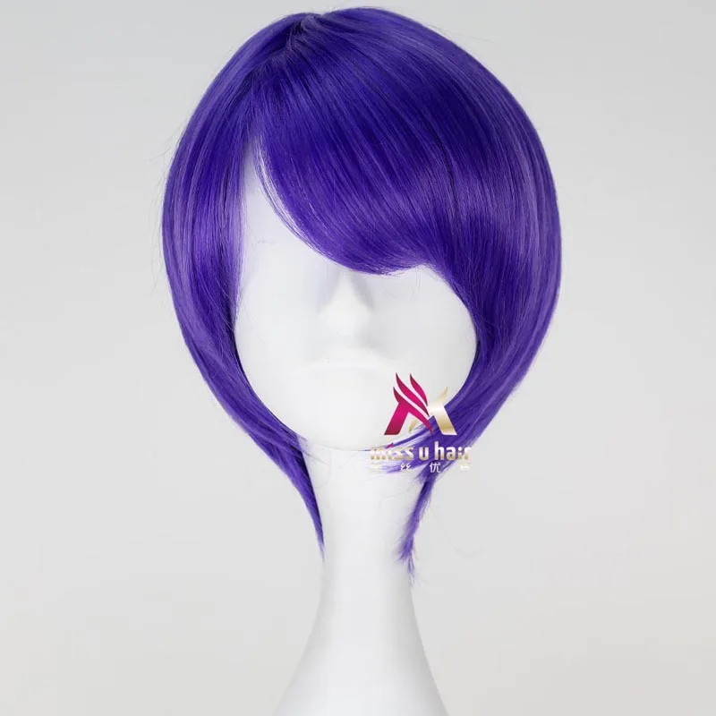Tokyo Ghoul Shuu Tsukiyama Cosplay Wig Short Straight Purple Anime Cosplay Wig hair costumes +wig cap