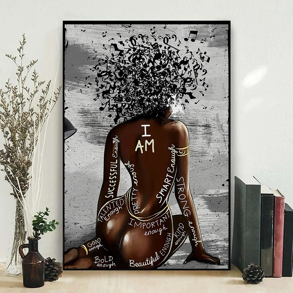 I Am Enough Abstract Good Looking Woman Printed on Canvas