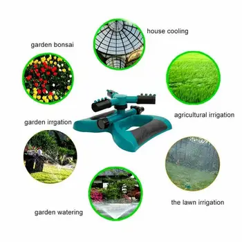 

1pc Garden Rotating Sprinkler Watering System Three-prong Rotating Sprinkler Irrigation Type Head Butterfly Garden + Base A8I0