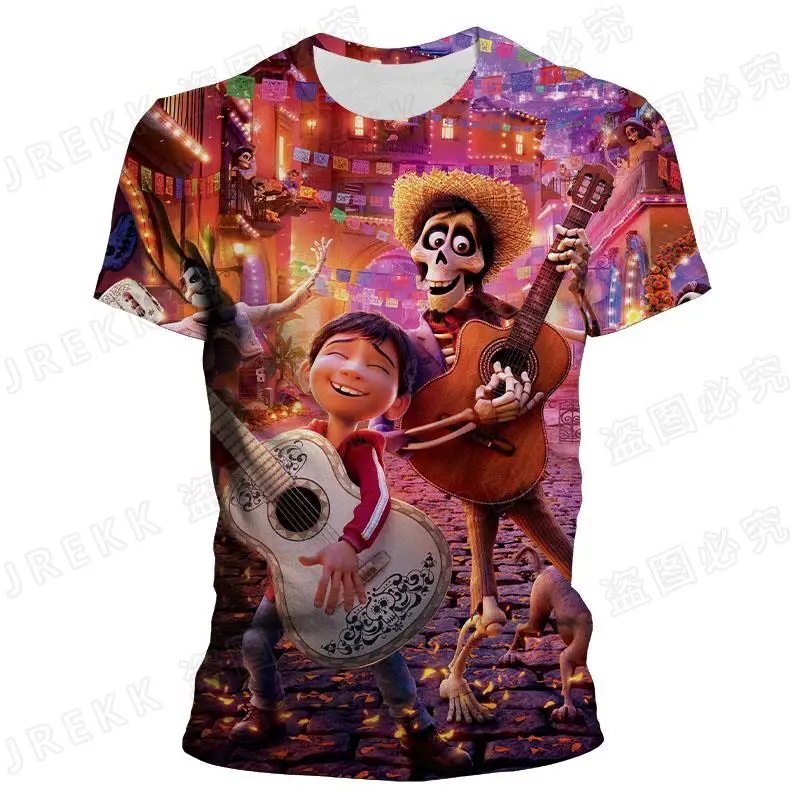 Camiseta de animación de Coco para hombre, camisetas de calavera Punk Rock, Camiseta con estampado 3d para niño niña, ropa Vintage, Tops de verano de talla grande|Camisetas| - AliExpress