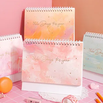 

Star Color Series 2020 Bronzing Desk Calendar Daily Schedule Planner Desktop Note Coil Calendar 2020.01-2020.12