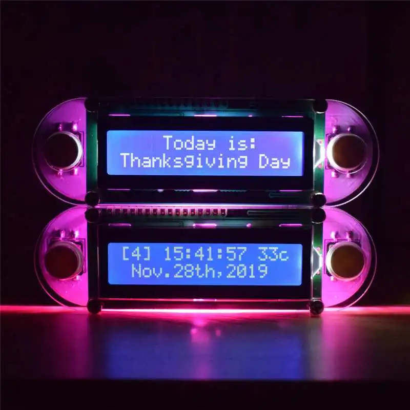 DIY свечи эффект LCD1602 часы с вибрацией комплект для led diy аксессуары свечи эффект пламени