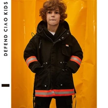 Детский пуховик высокого качества спортивная модная детская зимняя одежда для мальчиков теплая куртка на утином пуху с капюшоном