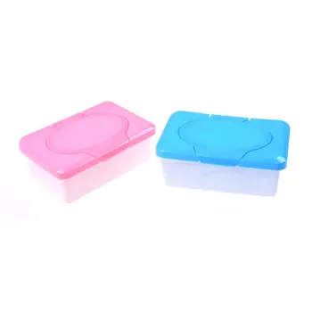 

1PCS Plastic Dry Wet Tissue Box Case Pink blue colors Baby Wipes Press Pop-up Design Home Tissue Holder Accessories tissue box