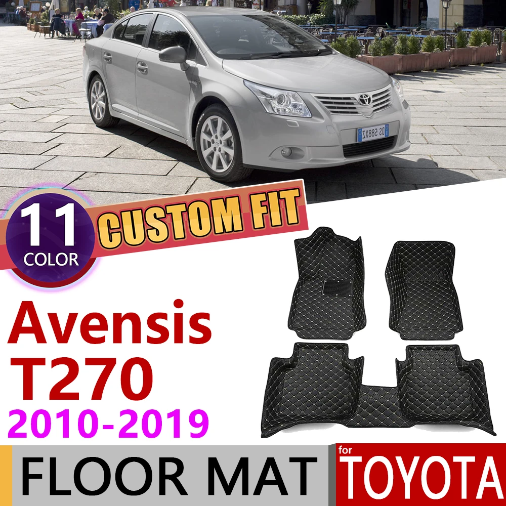 Custom Leather Car Floor Mat for Toyota Avensis T270 T 270 2010~2019 5seats Foot Pad Carpet Accessories 2011 2012 2015 2017 2018 |