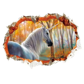 

Creative Unicorn Wall Decal Removable Decorative Wallpaper Environmental Wall Stickers for Home Living Room Bedroom Kids Room